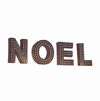 Loberon Buchstaben NOEL NOEL, antikbraun (2 x 8 x 10cm)