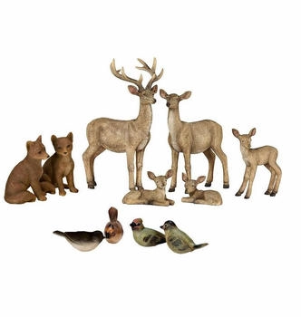 Mirabeau LOBERON Waldtier 11er Set Pluvet, braun (8 x 20 x 14.5cm)