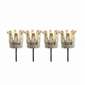 Loberon Steckwindlicht 4er Set Melina, antiksilber (14cm)
