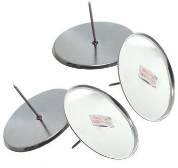 Marelida Adventskranzstecker ohne Dorn Adventskerzenhalter Metall H: 4,5cm D: 8cm silber 4er Set