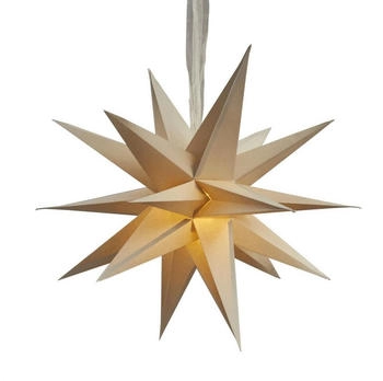 Marelida Papierstern DECEMBER 3D Stern mit Dekoband hängend 18-zackig D: 45cm creme