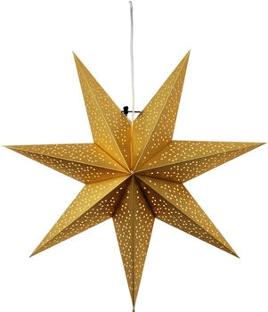 Star Trading Papierstern Dot hängend 7-zackig D: 54cm inkl. E14 Fassung u. Kabel gold