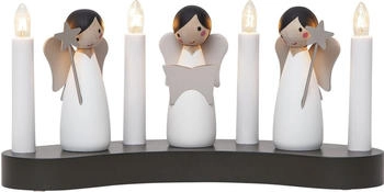 Star Trading Fensterleuchter Engel Chor 4flammig warmweiße Glühlampen H: 15cm Kabel Innen weiß
