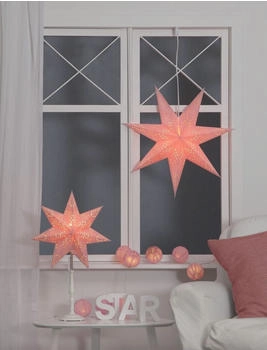 Star Trading Papierstern Romantic hängend 7-zackig D: 54cm inkl. E14 Fassung u. Kabel rosa