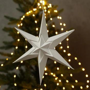 Marelida Papierstern LUNA Dekostern Weihnachtsstern hängend 6-zackig D: 30cm weiß