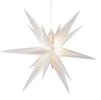 Marelida LED Weihnachtsstern 3D Leuchtstern D: 30m Timer Batteriebetrieb für Innen/Außen weiß