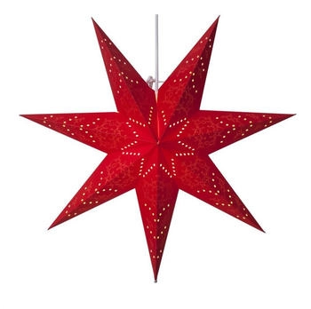 Star Trading Papierstern Sensy hängend 7-zackig D: 51cm inkl. E14 Fassung u. Kabel rot