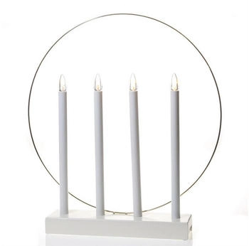 Marelida LED Fensterleuchter Glory Kerzenleuchter mit Ring 4flammig warmweiße LED H: 45cm Timer