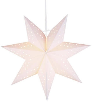 Star Trading Papierstern Bobo hängend 7-zackig D: 34cm inkl. E14 Fassung u. Kabel weiß
