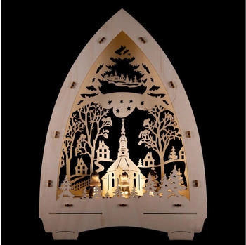 Saico Erzgebirge-Palast Schwibbogen Lichterspitze "Seiffener Kirche"