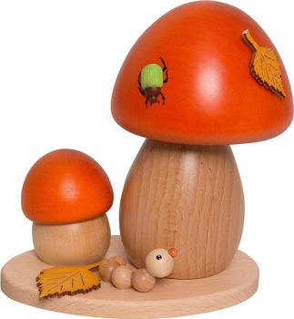Kuhnert Drechslerei Rauchfigur, Räucherfigur Rauchpilz ca. 14 cm Made in Germany (Rotkappe)