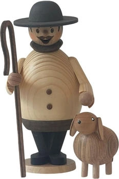 Kuhnert Drechslerei Rauchmann/Räucherfigur aus Holz Max als Schäfer 16cm Höhe Made in Germany
