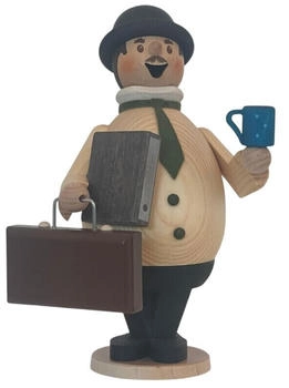 Kuhnert Drechslerei - Rauchmann/Räucherfigur aus Holz Max als Beamter 16cm Höhe Made in Germany