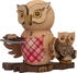 Kuhnert Drechslerei Rauchfigur/Räucherfigur Eule Weihnachtsbäckerei mit Kind aus Massivholz ca. 15 cm Made in Germany