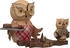 Kuhnert Drechslerei Rauchfigur/Räucherfigur Eule Weihnachtsbäckerei mit Kind aus Massivholz ca. 15 cm Made in Germany