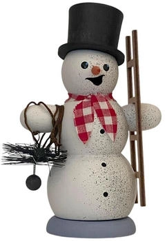 Kuhnert Rauchmann/Räucherfigur aus Holz Schneemann als Schornsteinfeger ca. 13 cm Made in Germany