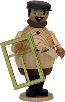 Kuhnert Drechslerei - Rauchmann/Räucherfigur aus Holz Max als Tischler 16 cm Höhe Made in Germany