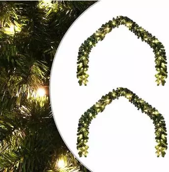 vidaXL Weihnachtsgirlande mit 600 LEDs 2 pcs Grün PVC