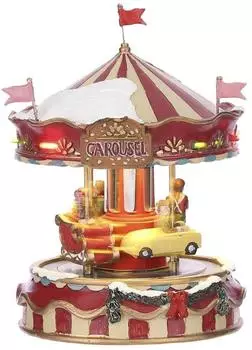 Luville Weihnachtsdorf-Miniatur Kleines Karussell - L13 x B13 x H18 cm