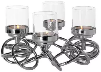 Fink SONETTE silberner Weihnachtskranz 4-flammig