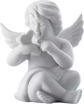 Rosenthal Engel mittel Weiss matt Engel mit Schmetterling