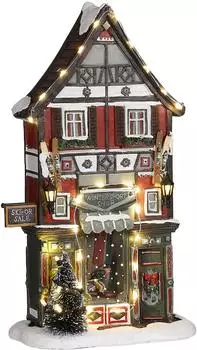 Luville Weihnachtsdorf-Miniatur Wintersportgeschäft - L18 x B8 x H28 cm