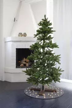 Star Trading LED Weihnachtsbaumdecke Baumteppich Filz 48 warmweiße LED D: 80cm für Innen grau
