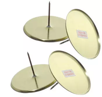 Marelida Adventskranzstecker ohne Dorn Adventskerzenhalter Metall H: 4,5cm D: 8cm gold 4er Set