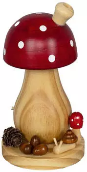 Saico Räucherpilz Deko Holz 17 cm Räuchergefäß