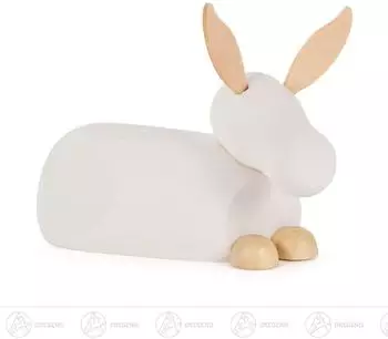 Dregeno Seiffen Krippenfigur Esel modern, natur/weiß, 8x6x5cm (195/749)