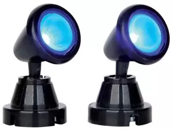 Lemax Runder Strahler Blau, 2er-Set, Batteriebetrieben 4,5V (54945)