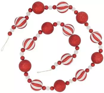 Feeric Lights & Christmas Weihnachtsgirlande Polystyrol-Kugeln 185cm rot und weiß