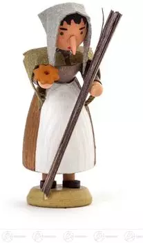 Dregeno Seiffen Miniatur Hexe Holzfigur, 6cm (195/189)