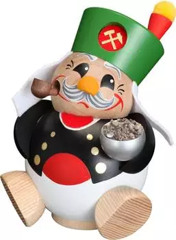 Seiffener Volkskunst Kugelräuchermann Bergmann, 12cm, Erzgebirge (SV 19173)