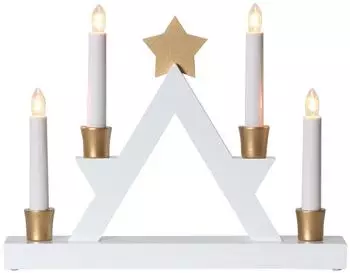 Eglo Julle LED-Kerzenst&auml;nder Holz, warmwei&szlig;, gold (410408)