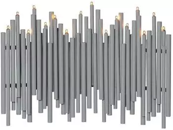Star Trading Kerzenleuchter Note Advent 16 Lichter, 25x35cm, grau