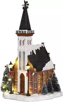 Luville Weihnachtsdorf-Miniatur Kirche, batteriebetrieben (1113109)