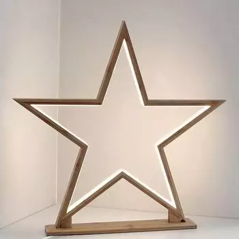 Spetebo Weihnachtsstern LED Bambus, warmweiß, 53cm (72963)