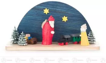 Dregeno Seiffen Miniatur "Weihnachtsabend" aus Holz, 10,5x5x3cm (083/215/2)
