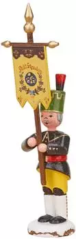 Hubrig Volkskunst Winterkinder Bergmann mit Standarte, 9cm (110h0047)
