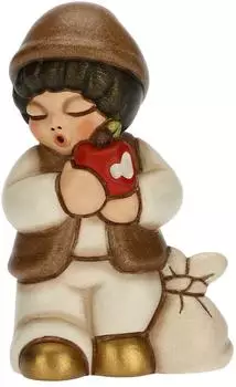 Thun Krippenfigur "Kind mit Apfel" aus Keramik, weiß (S3235A83)