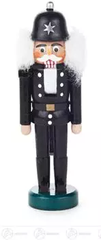 Dregeno Seiffen Nussknacker Bobby schwarz, 5x13x4cm (071/177)