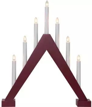 Star Trading Schwibbogen "Trill" 7-flammig, Holz, rot (L400mm)