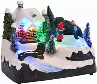 vidaXL Mini-Weihnachtsdorf 16 x 11,5 x 13 cm Kunststoff Mehrfarbig