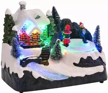 vidaXL Mini-Weihnachtsdorf mehrfarbig, Kunststoff, 16x11,5x13cm (4017040)