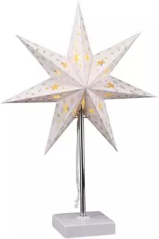 Spetebo Weihnachtsstern Tischlampe 8 warmweiße LED, Timer, 35x16cm (76218)
