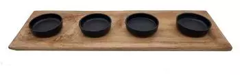 Spetebo Adventskerzenhalter für 4 Kerzen, Mango/Metall, 45x15cm (3204)