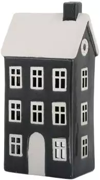 Chic Antique Lichterhaus Teelichthaus Keramik, schwarz, H25cm (39115425)