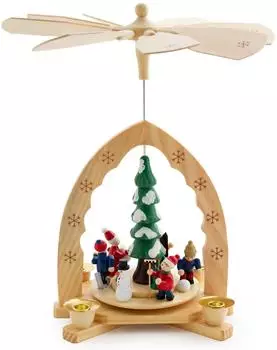 Brubaker Weihnachtspyramide 1-stöckig, Holz, handbemalte Figuren, 30cm