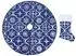 vidaXL Weihnachtsbaumdecke mit Socke, blau, 122cm, Stoff (330279)
